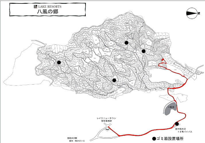 南軽井沢 LAKE RESORTS 八風の郷 売地 レイクニュータウン全体図